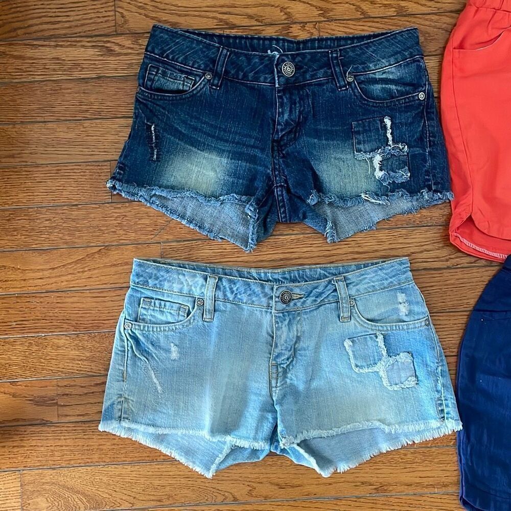 Bullhead bundle denim jeans linen 4 shorts summer pants juniors teens size 3 - Picture 3 of 15